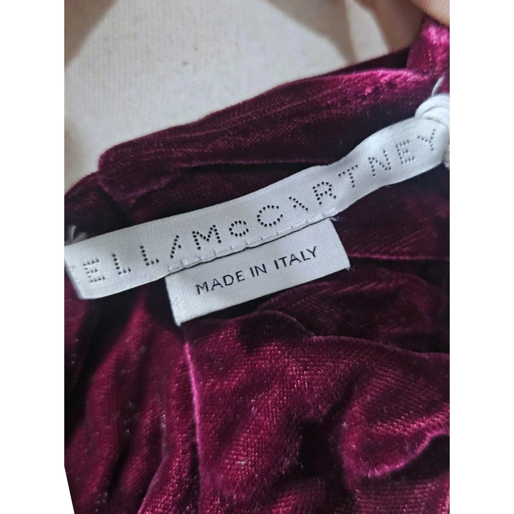 Stella McCartney Grape Velvet One Shoulder Tie Waist Top 6T0035SJ824 Italy - Picture 5 of 10